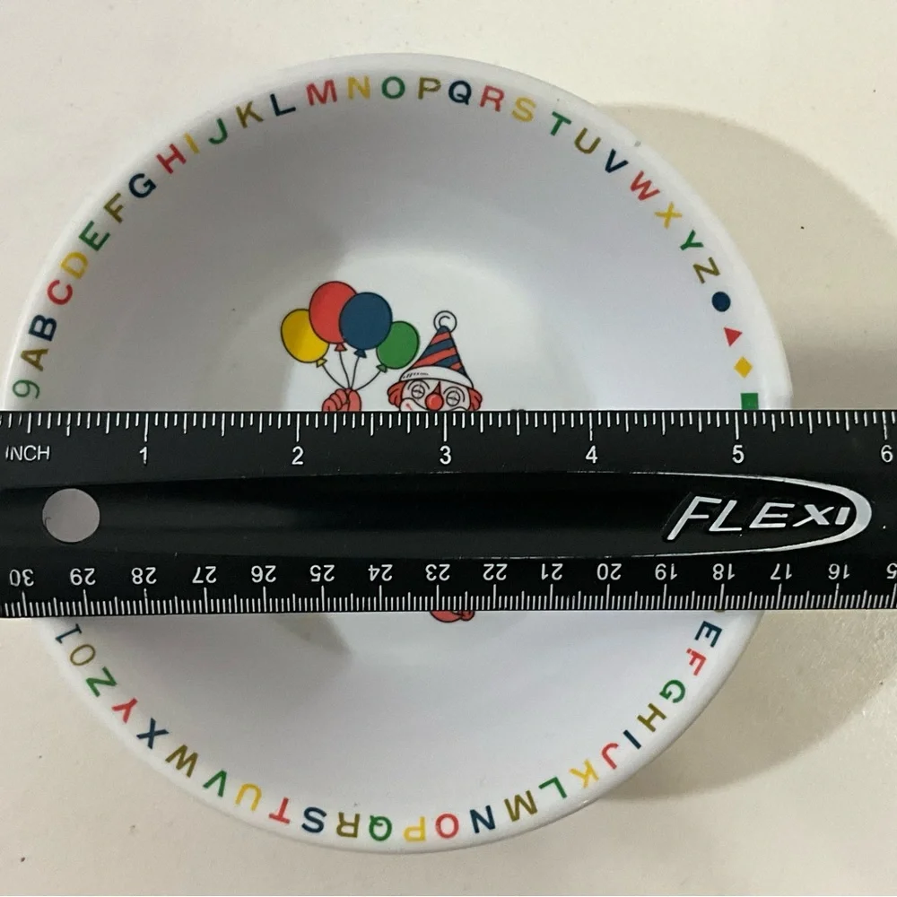 Vintage Melamine Ware Child’s Bowl with Clown and ABC’s Taiwan B2
